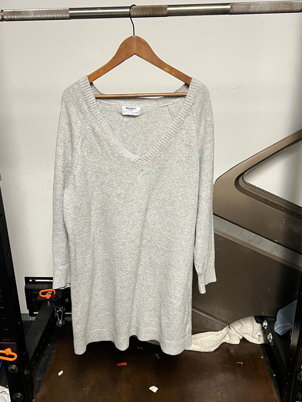 Old Navy XL V-Neck Sweater Dress - Light Gray
